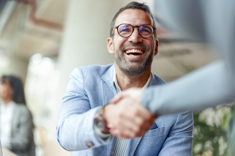 A man giving shakehand