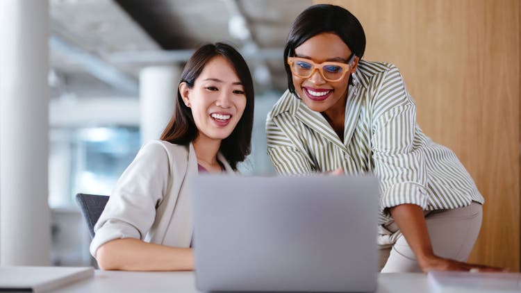 Two women talking