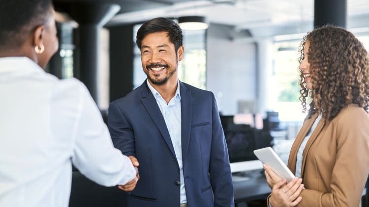 Two men shaking hands