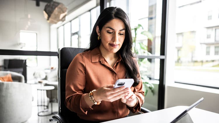 woman with phone