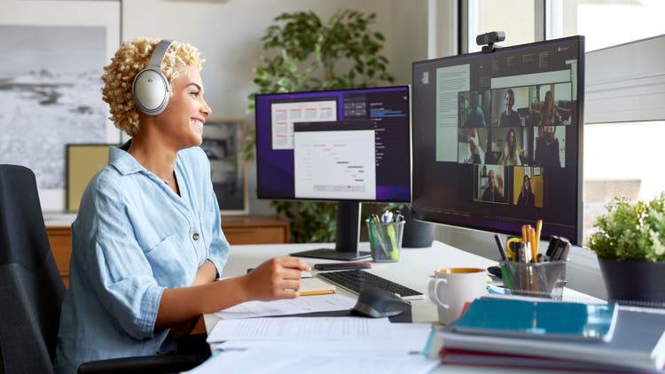 women with headset