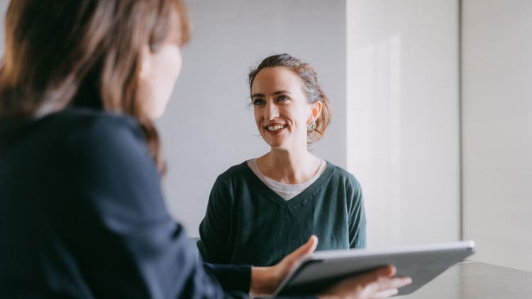 woman discussing