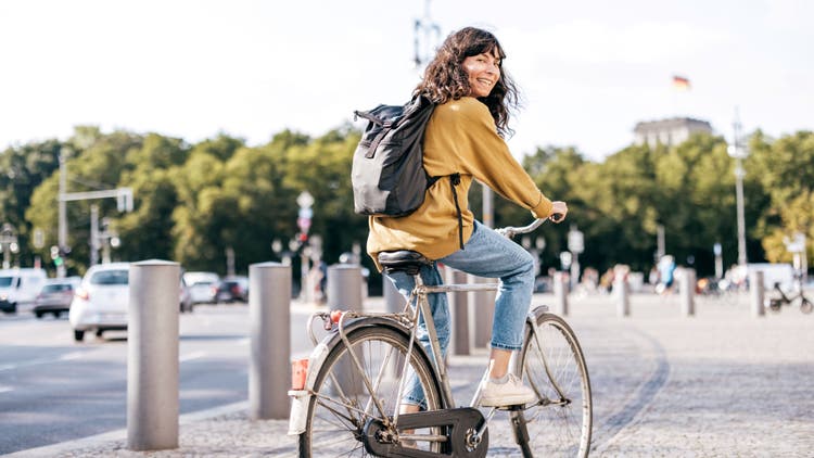 Girl on bicycle