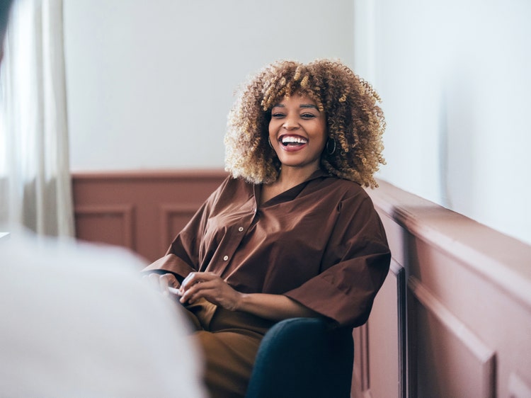 woman smiling